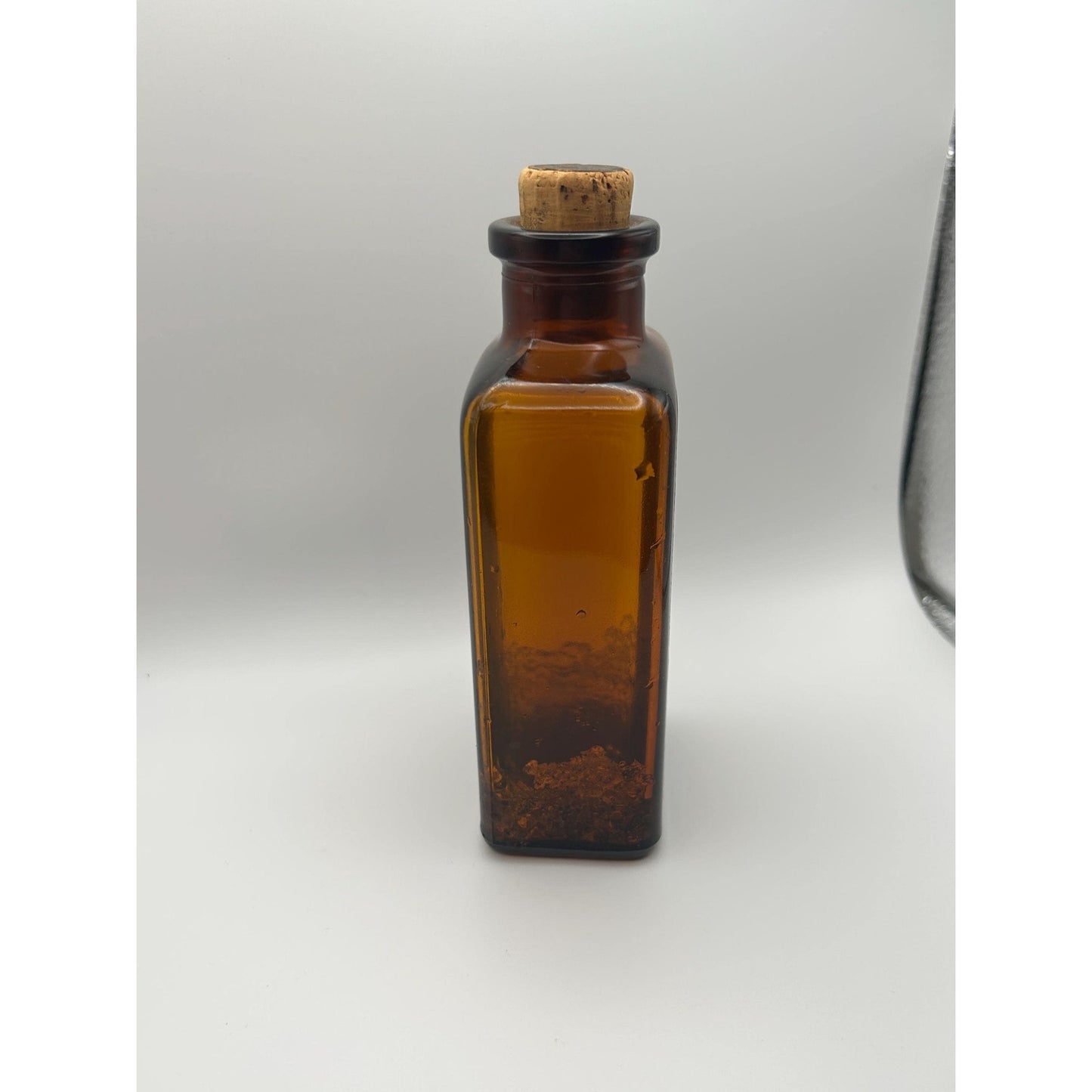Vintage Massengill Pharmacy Medicine Jar w/ Original Contents Amber Bottle