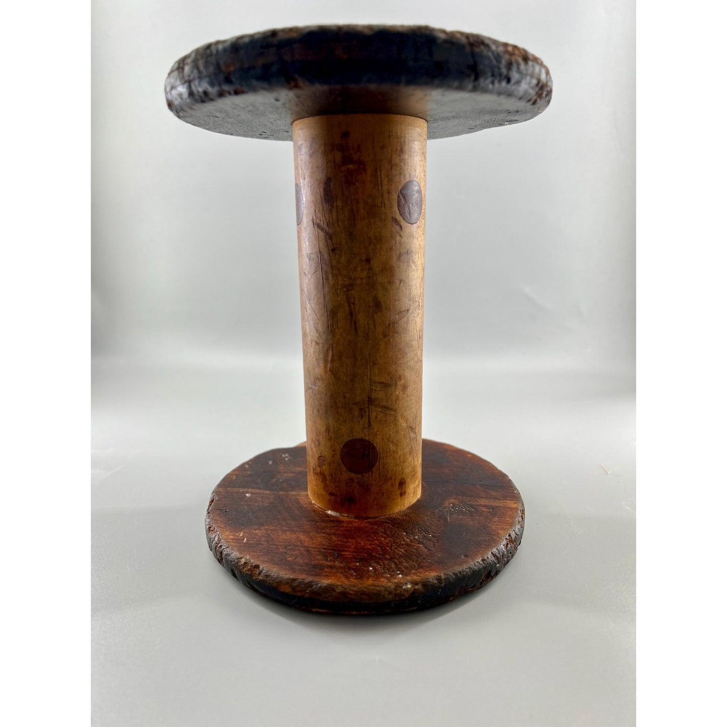 Exceptional Antique Vermont Textile Mill Bobbin Factory Stamped Burlington VT Early American Industrial Artifact Decor