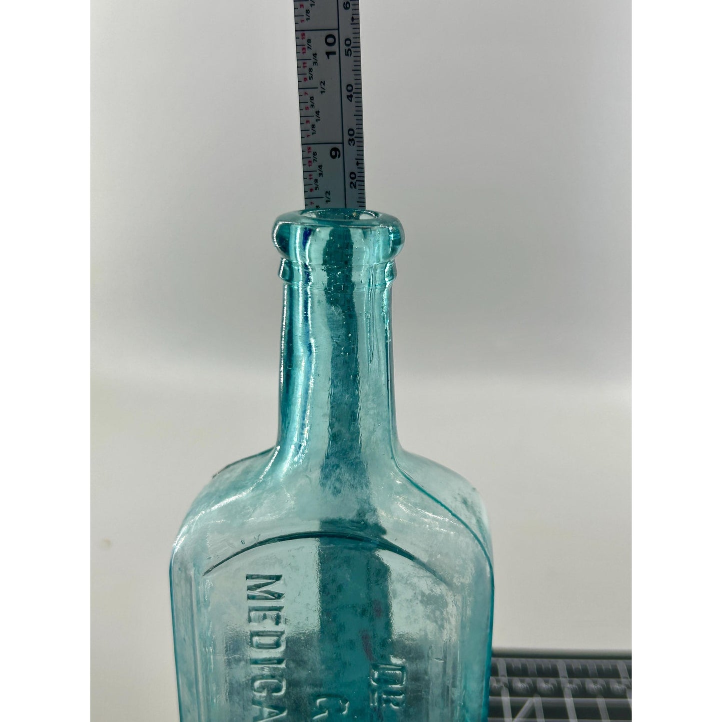 Antique Dr Pierce Golden Medical Discovery Aqua Blue Medicine Bottle Buffalo NY Patent Medicine c1880s