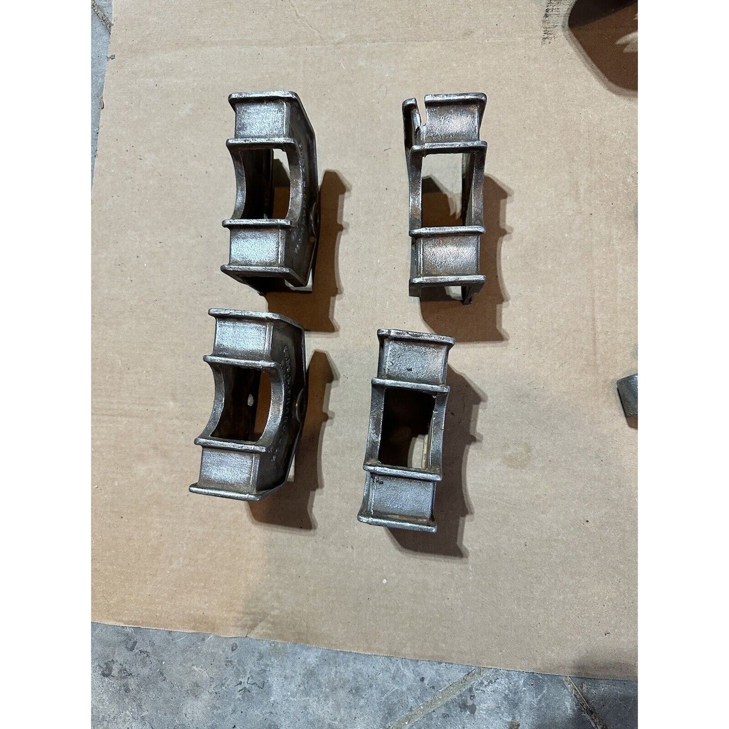 Antique Chas. E. Francis Factory Cart Hardware Set — Complete Cast Iron Wheels, Casters & Brackets