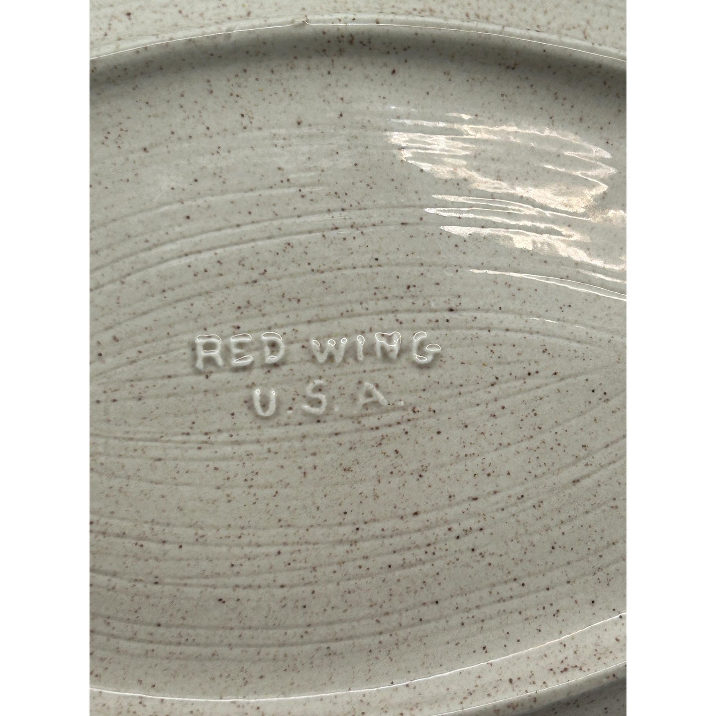 Vintage Red Wing USA Fish Platter Stoneware Fish Bone Serving Plate Speckled Mid Century Kitchen Seafood Dish 12 Inch Farmhouse