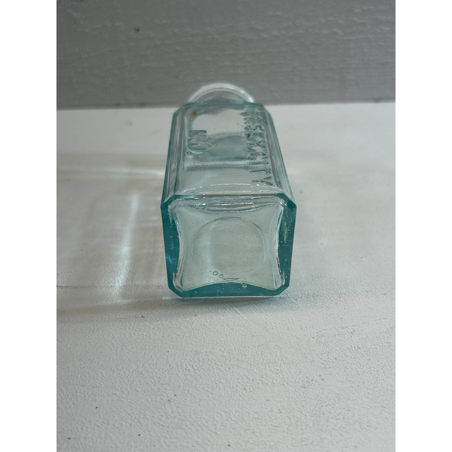 Antique Dr. O.P. Brown Medicine Bottle – Aqua Blue Glass, Embossed Jersey City NJ – 1800s Patent Cure Pharmacy Apothecary Collectible. rare