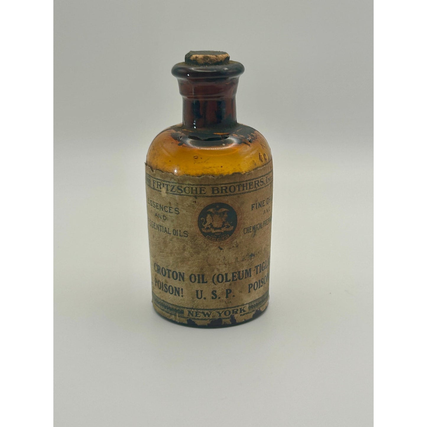 Antique Amber Apothecary Poison Bottle Eli Lilly Pharmacy Medicine Bottle Calcium Sulphide Vintage Drugstore Glass. Rare original contents