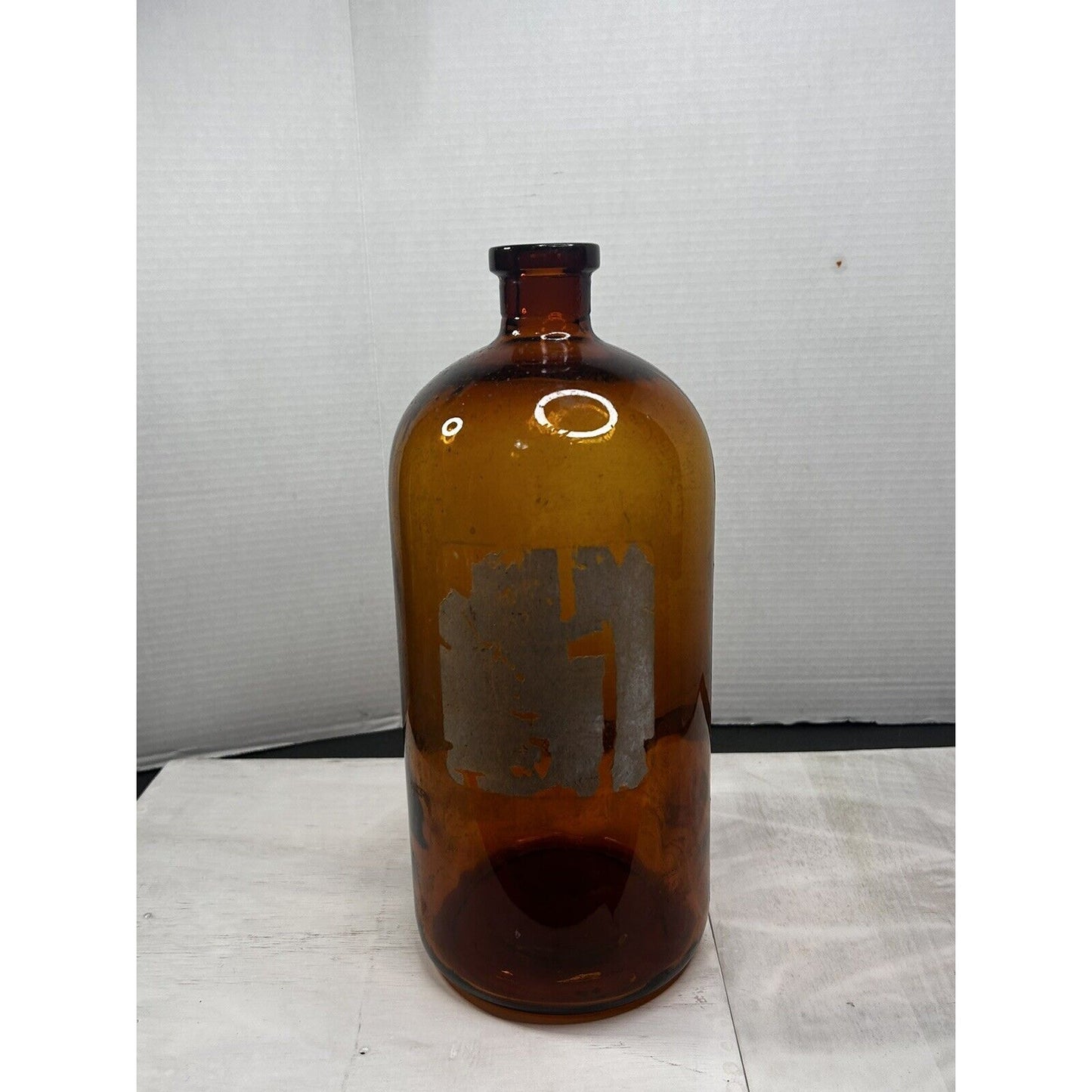 (2) Antique Large Apothecary/Pharmacy Brown Glass Bottle/Jar. Amber Jar. Rustic