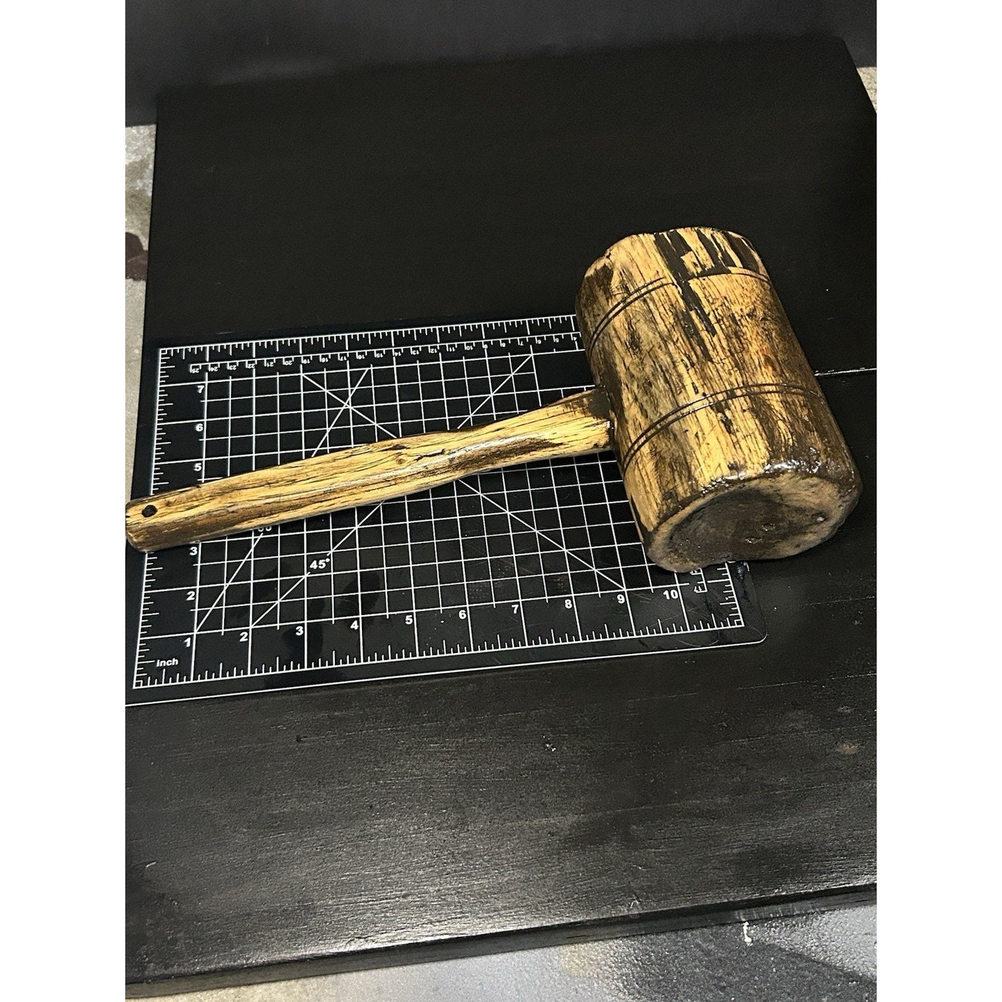 Antique Wooden Joiner's Mallet — Well-Proportioned Fitted Head — Early 20th Century — Honest Wear — Primitive Farmhouse Tool