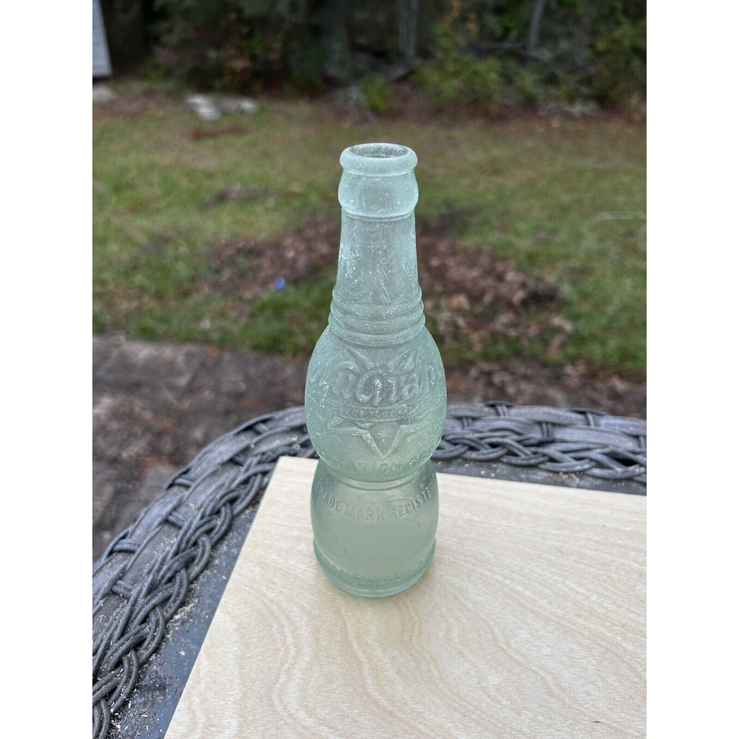 Antique NuGrape Soda Bottle — Savannah, Georgia — Embossed 6 oz Art Deco Glass — Bottle Patented March 9, 1920
