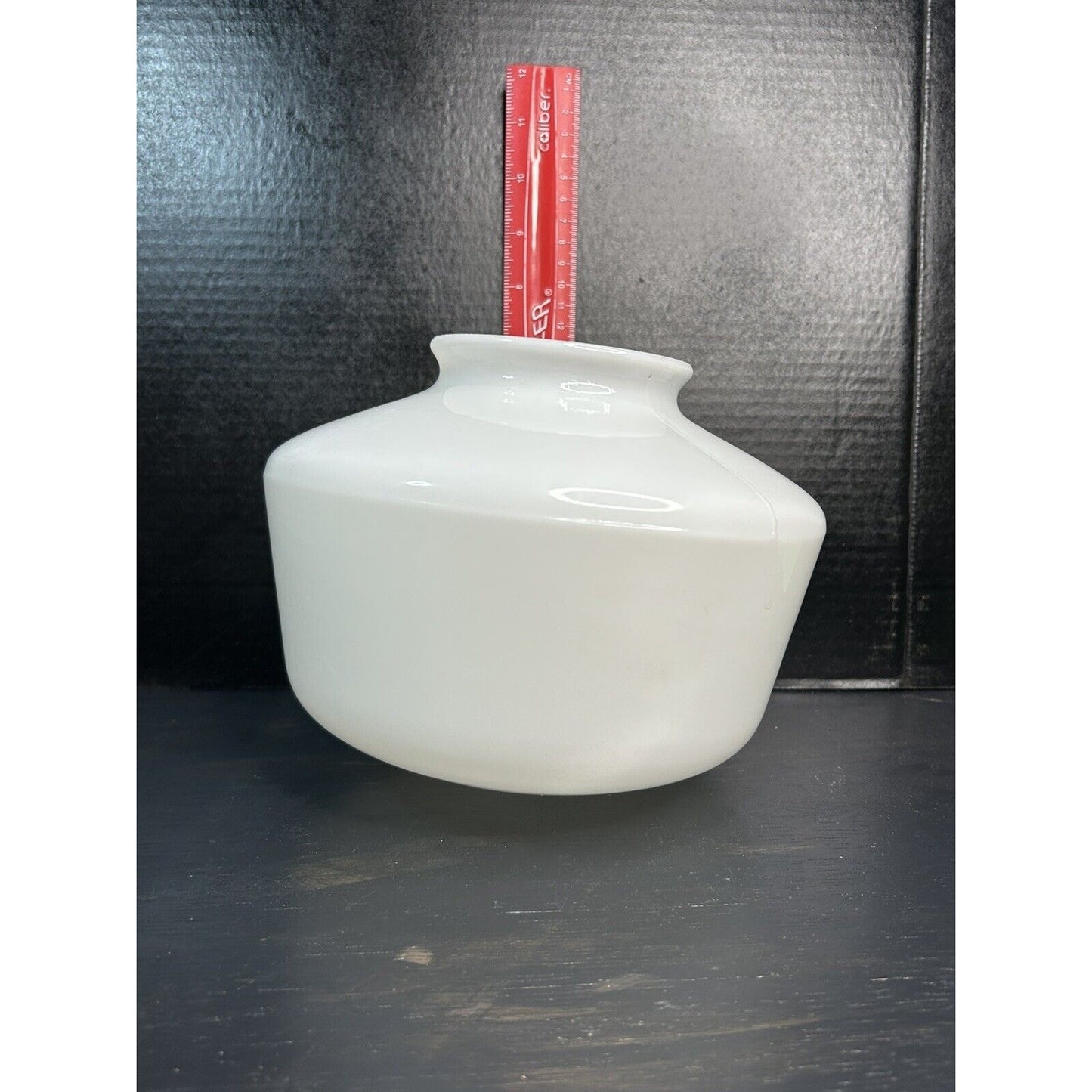 Vintage Milk Glass Schoolhouse Ceiling Fixture Light Shade — MCM Globe Style