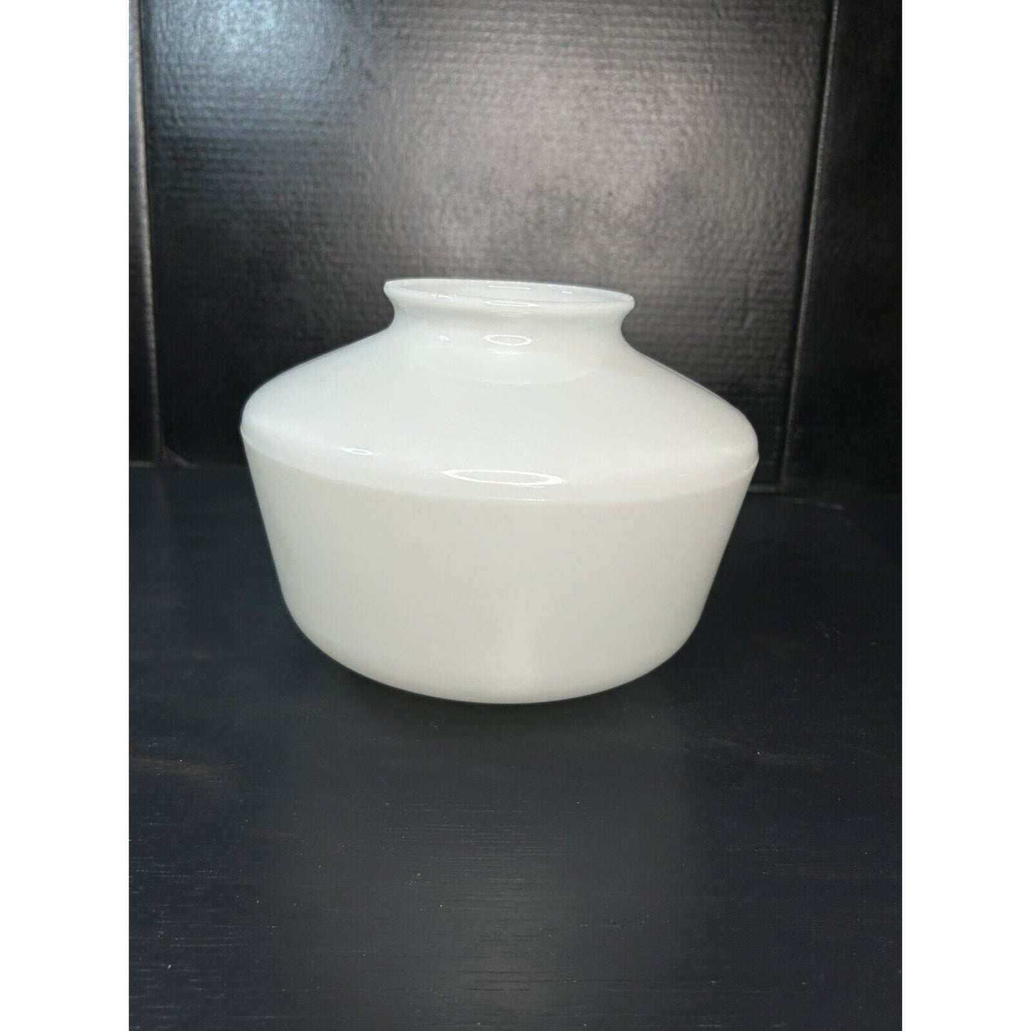 Vintage milk glass schoolhouse ceiling shade base mark