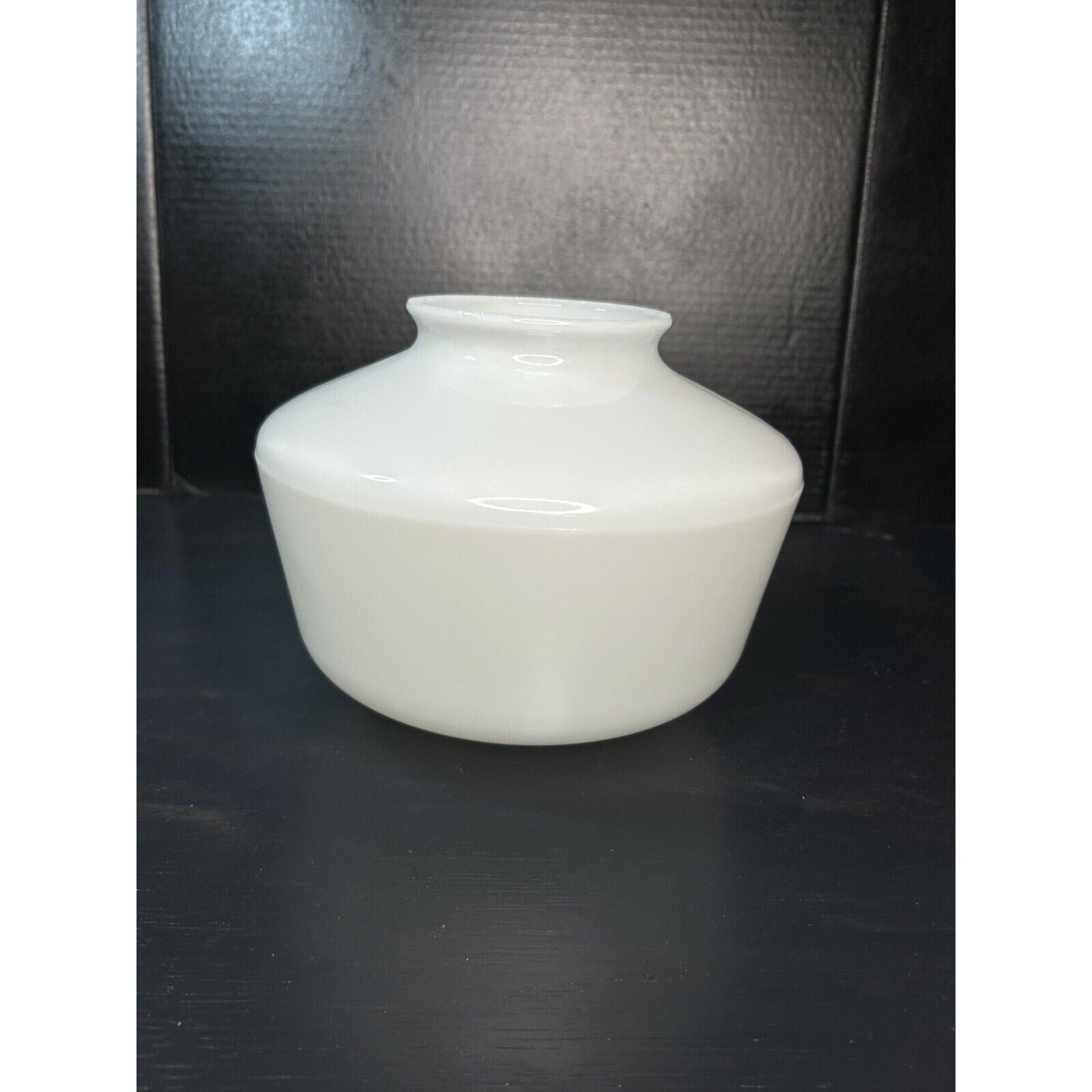 Vintage milk glass schoolhouse ceiling shade base mark