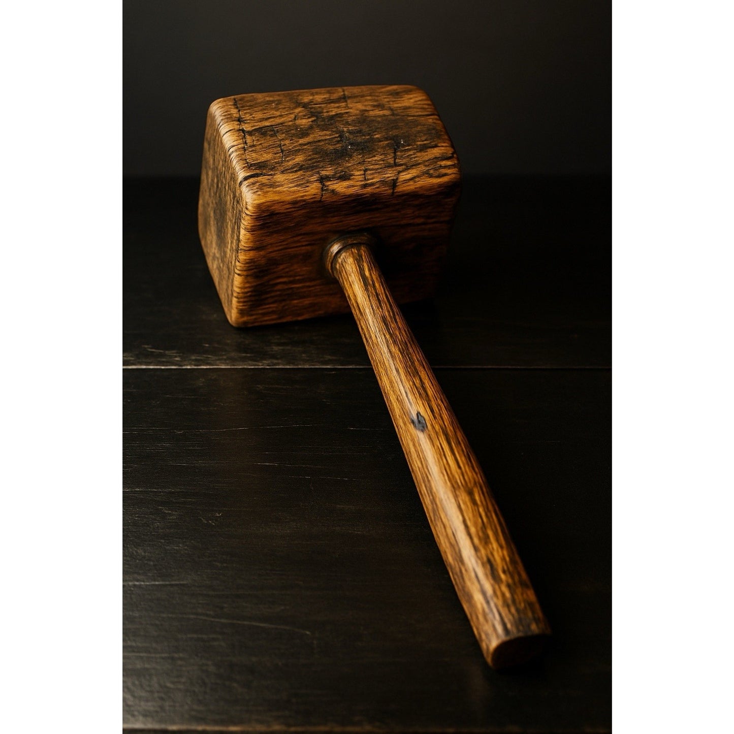 Antique 5" Carpenter's Mallet — Balanced Hardwood Head & Tapered Handle — Primitive Joiner's Tool — Rustic Workshop Decor