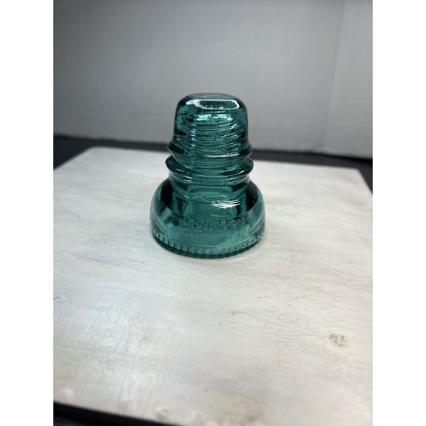 Antique Hemingray No. 40 CD 152 Aqua Glass Insulator — Patent May 2, 1892 — Embossed Variant