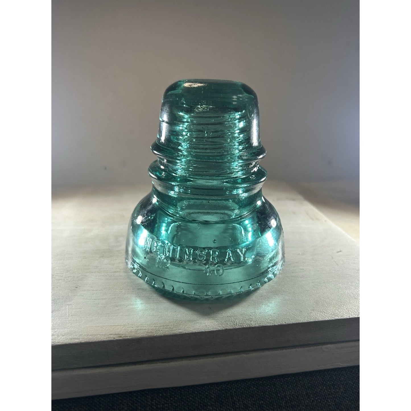 Hemingray 40 Insulator CD 152 Aqua – PATENTED MAY 2 1893 – Vintage Glass. WOW!