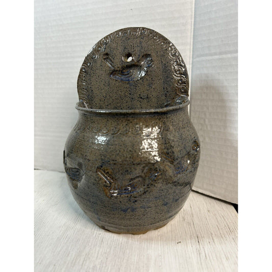 Vintage Mid Century Wall Art Signed PEA Art Deco Pottery Folk Art Planter