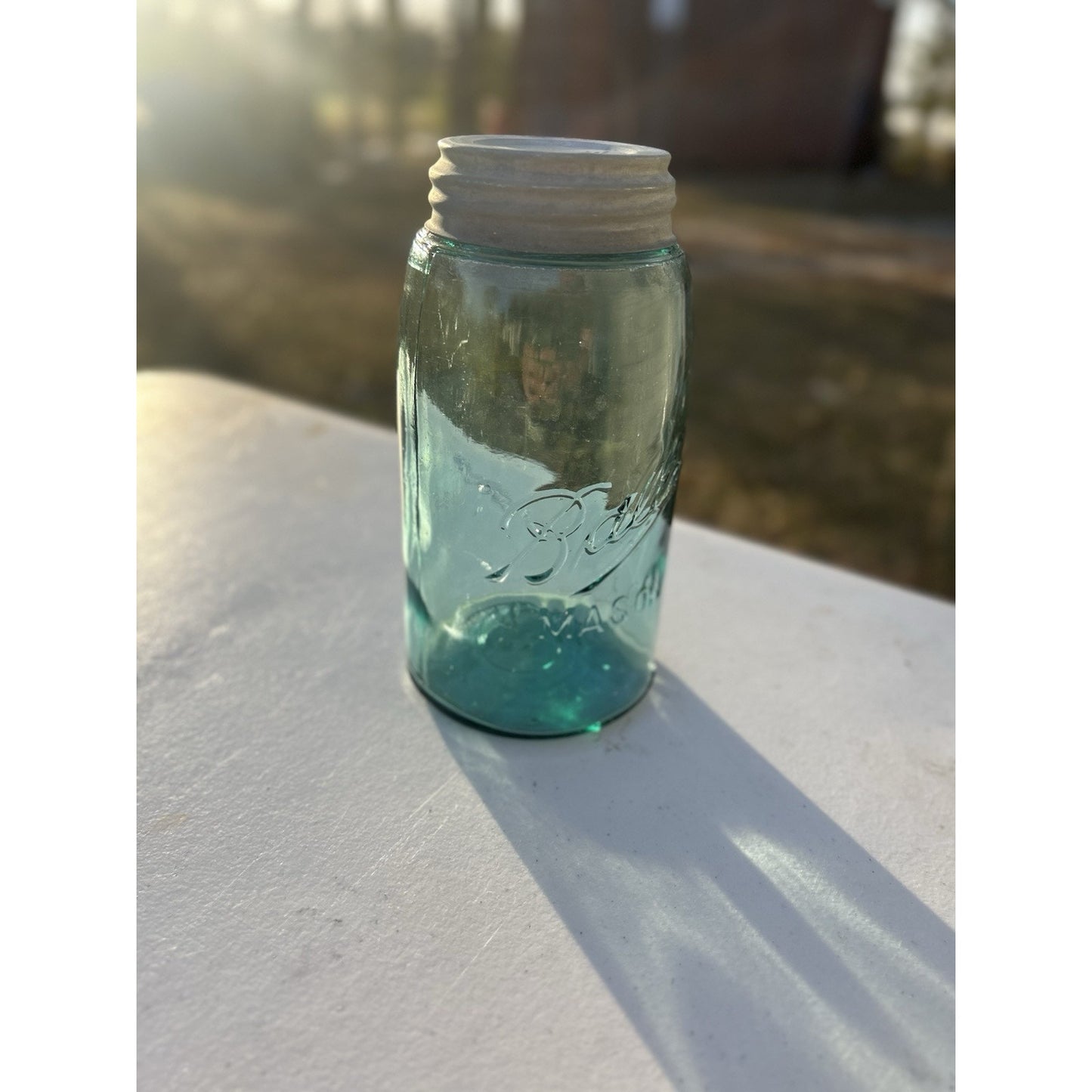 Antique Ball Triple L mason jar 1900-1910 all angles display