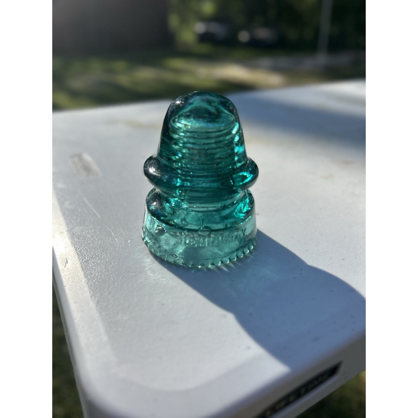 Antique Hemingray Petticoat Aqua Glass Insulator — Patent May 2 1893 — Second Example