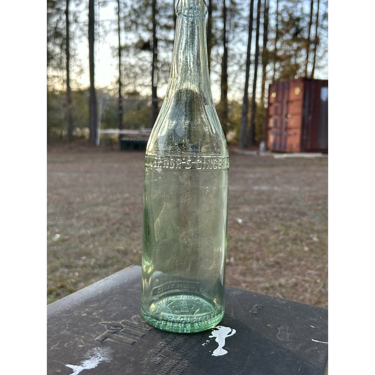 Vintage Vernor's Ginger Ale Embossed Soda Bottle — Early Detroit Michigan Production