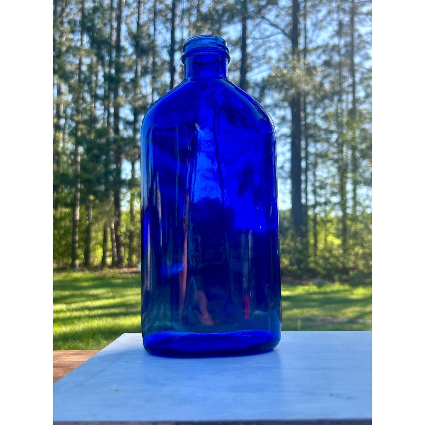 Antique Cobalt Blue Apothecary Bottle Lot Phillips Milk of Magnesia Pharmacy Drugstore Glass Decor