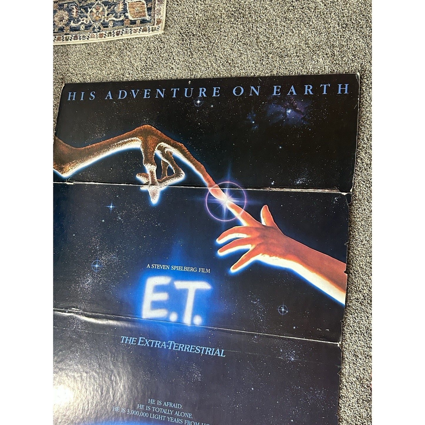 Vintage 1982 E.T. The Extra Terrestrial Original Movie Theater Standee Poster