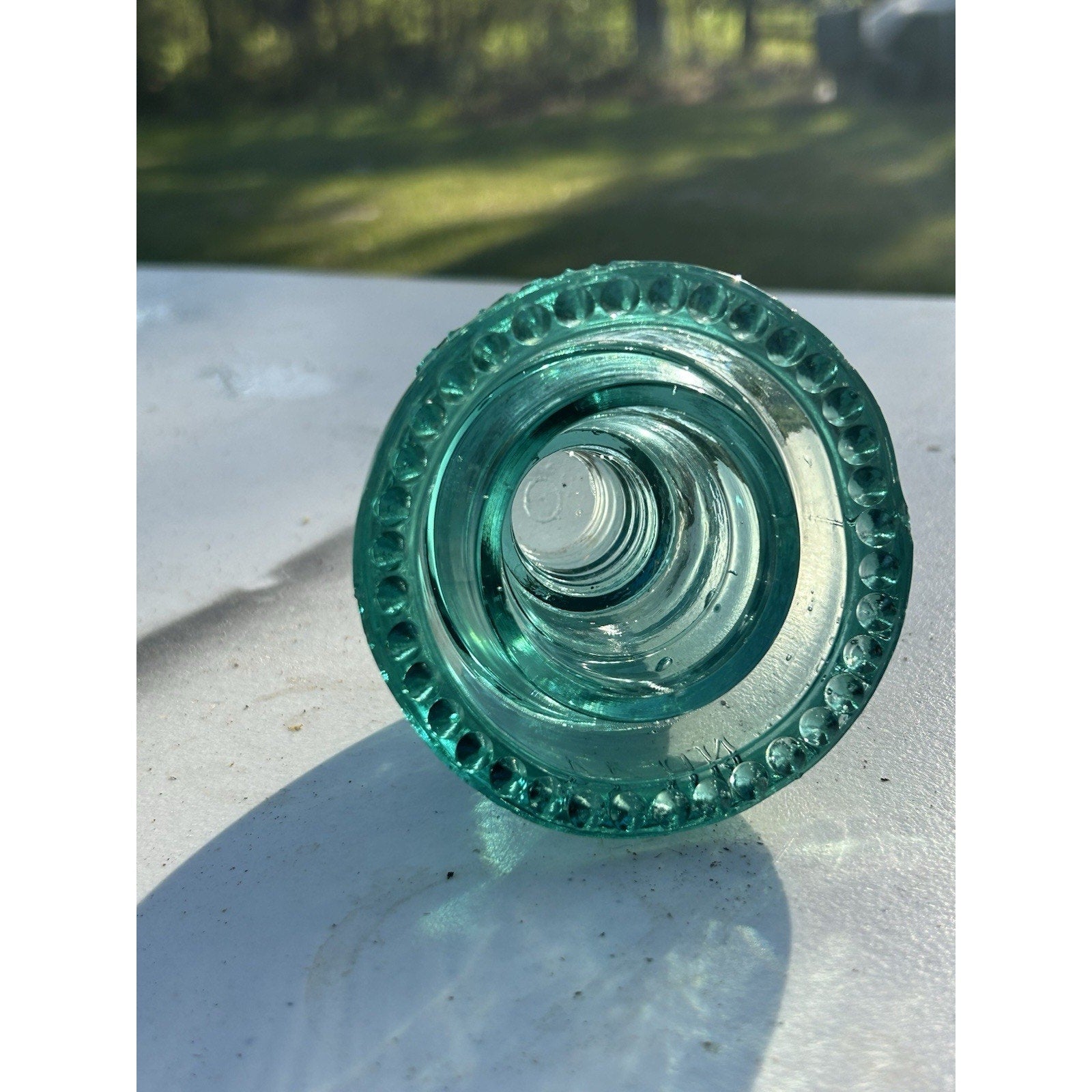 CD 154 ice blue Lynchburg insulator light transparency color