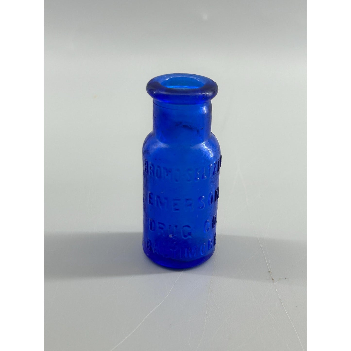 Bromo-Seltzer Bottle Emerson Drug Co Baltimore MD – Cobalt Blue Embossed Apothecary Medicine Bottle