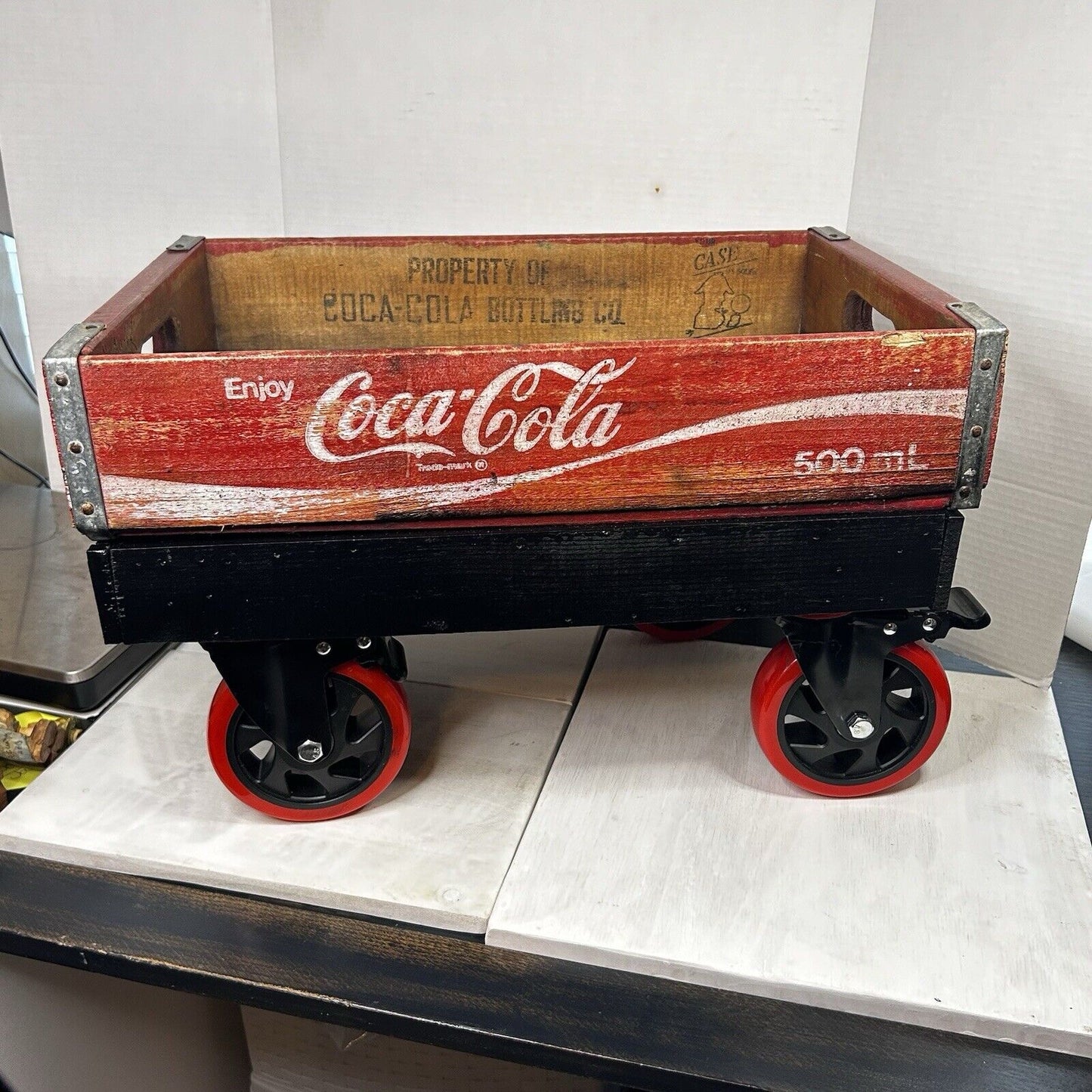 Custom-Built Restored Coca-Cola Wagon — One of a Kind — Lockable Wheels — RestoMod Display Piece