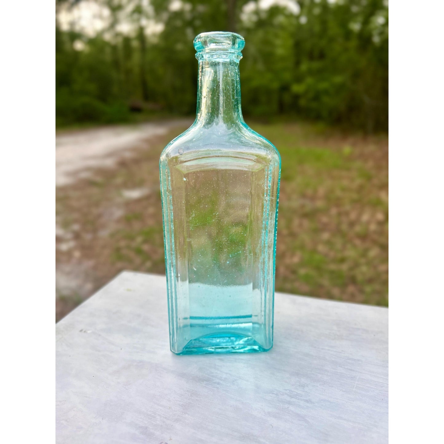 Antique Dr Greene’s Nervura Aqua Blue Patent Medicine Bottle c1890 Embossed Blood Nerve Remedy Apothecary Glass
