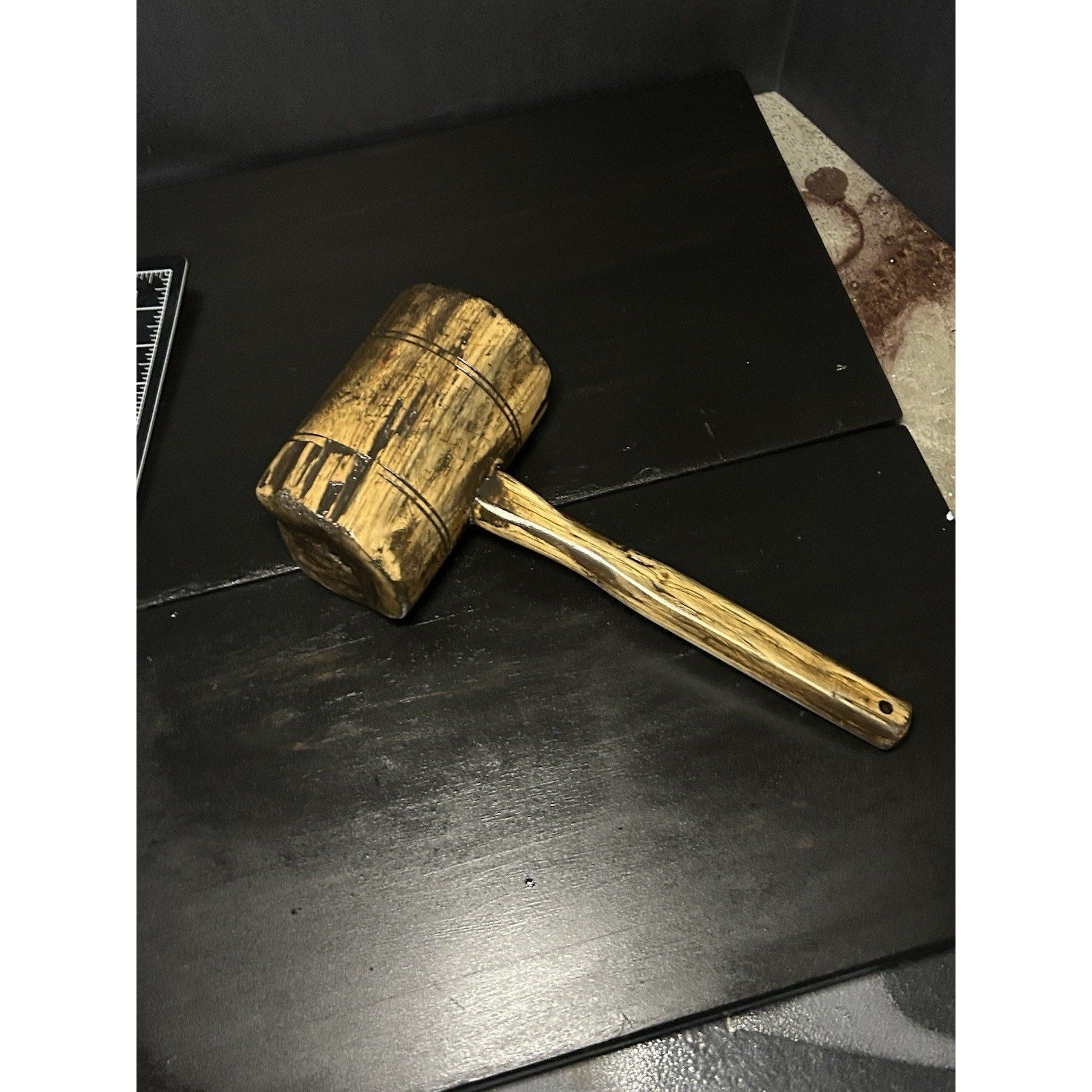 Character-rich primitive joiner's mallet full-length view