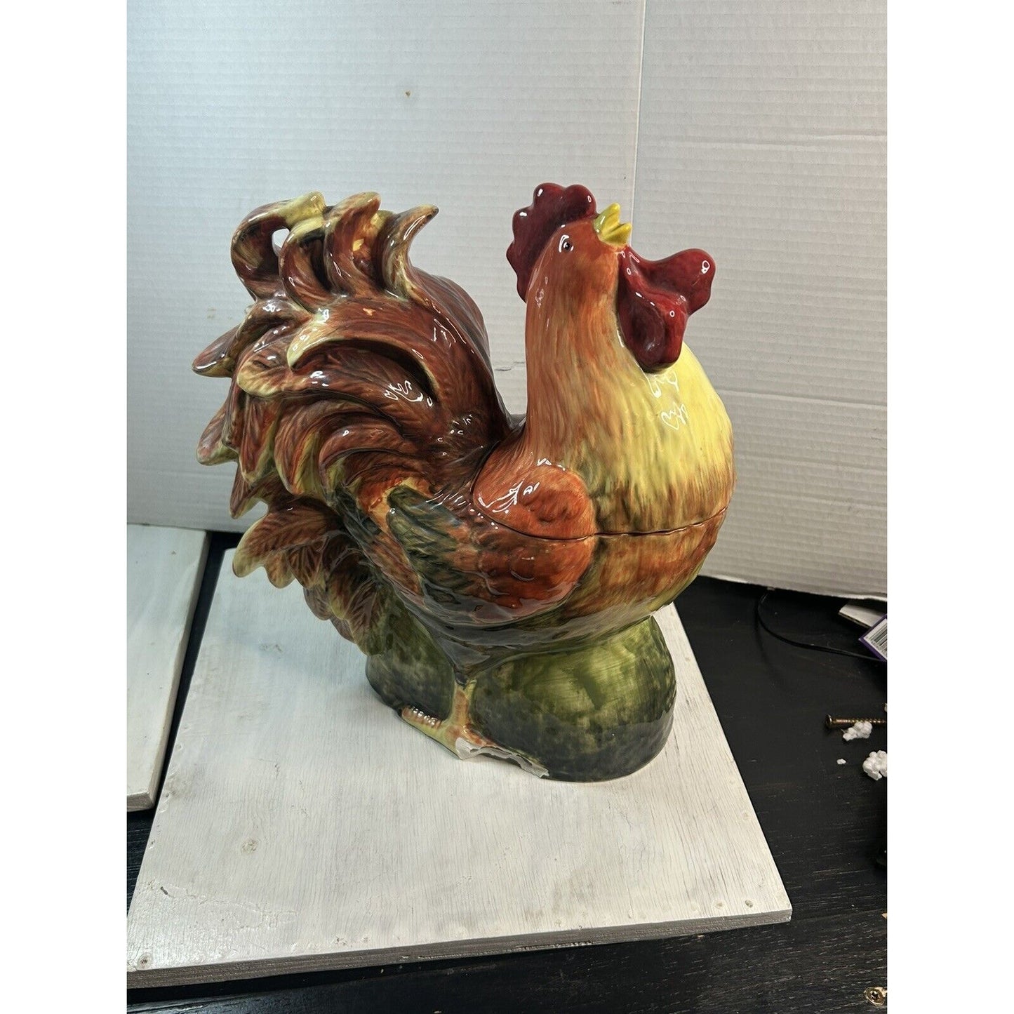 Certified International Susan Winget Large Rooster Cookie Jar Farmhouse Chicken