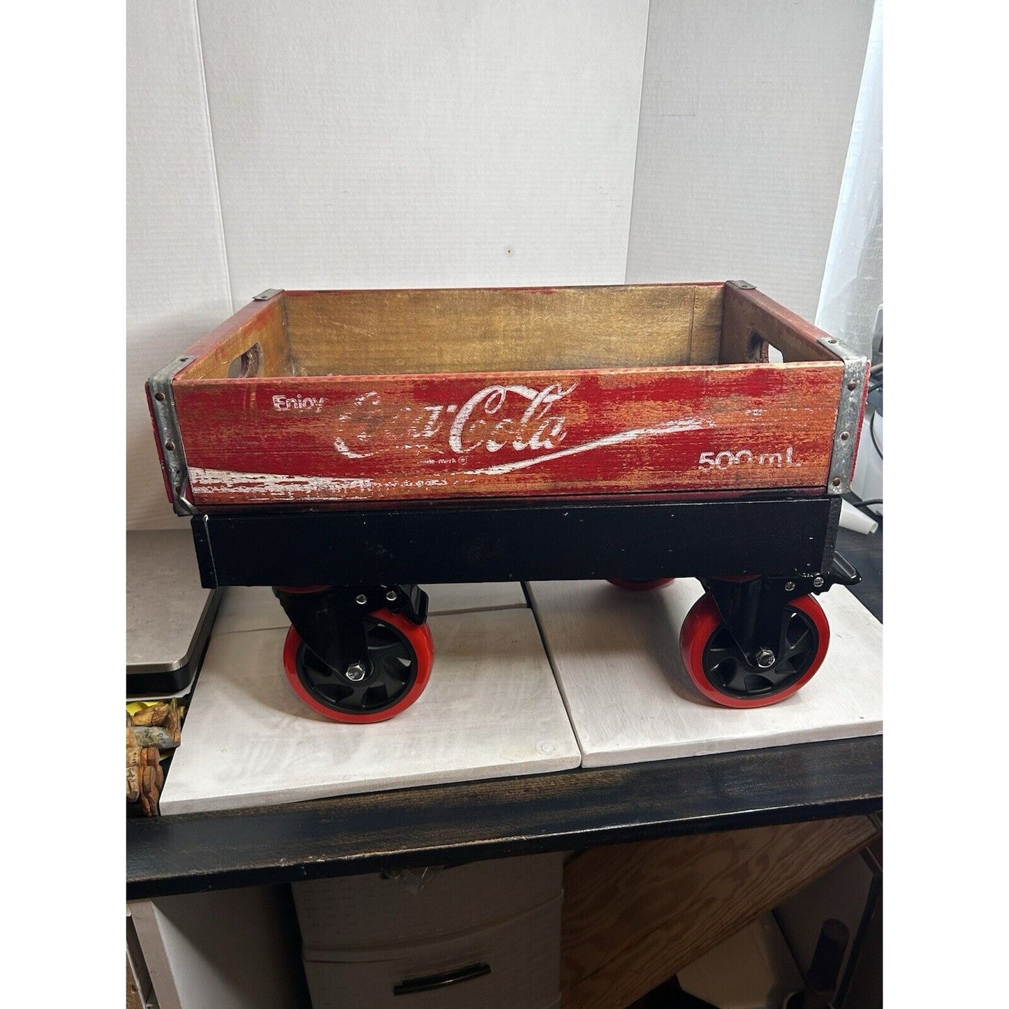Custom-Built Restored Coca-Cola Wagon — One of a Kind — Lockable Wheels — RestoMod Display Piece