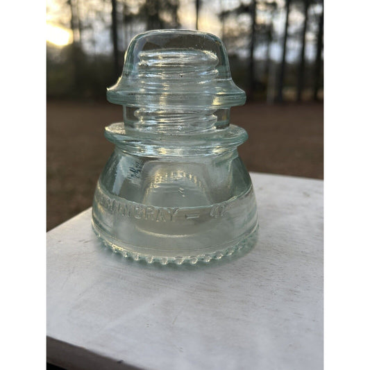 Vintage Glass Insulator Clear Hemingray 42 Made In USA