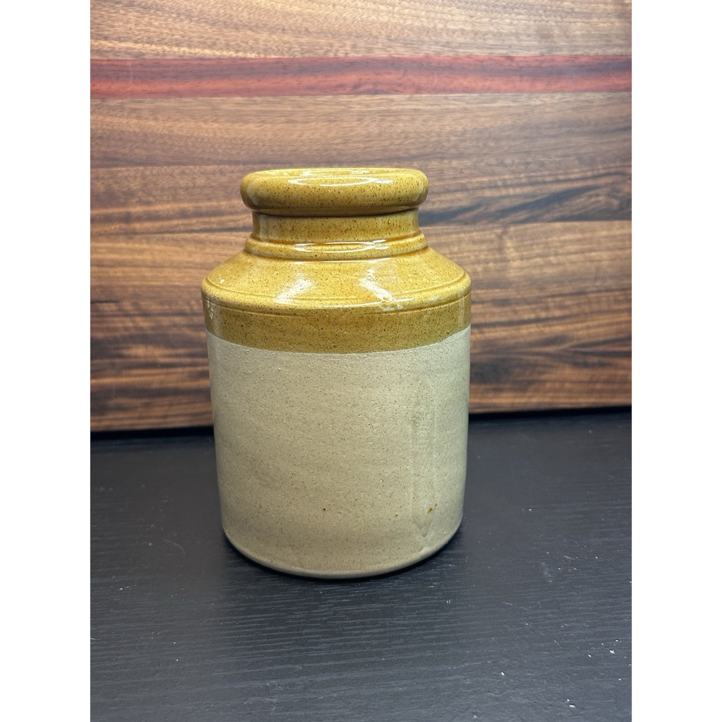 Antique C&B Skey Tamworth Stoneware Jar — Impressed Mark — 1800s English Folk Pottery