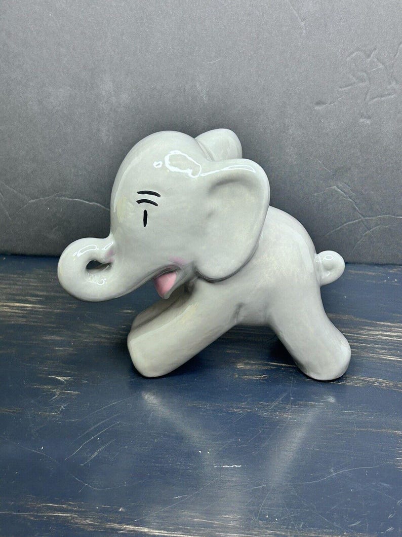 Hull Pottery Elephant Figurine, Gray Ceramic Limited Edition 2010 Collectible Statue image 3