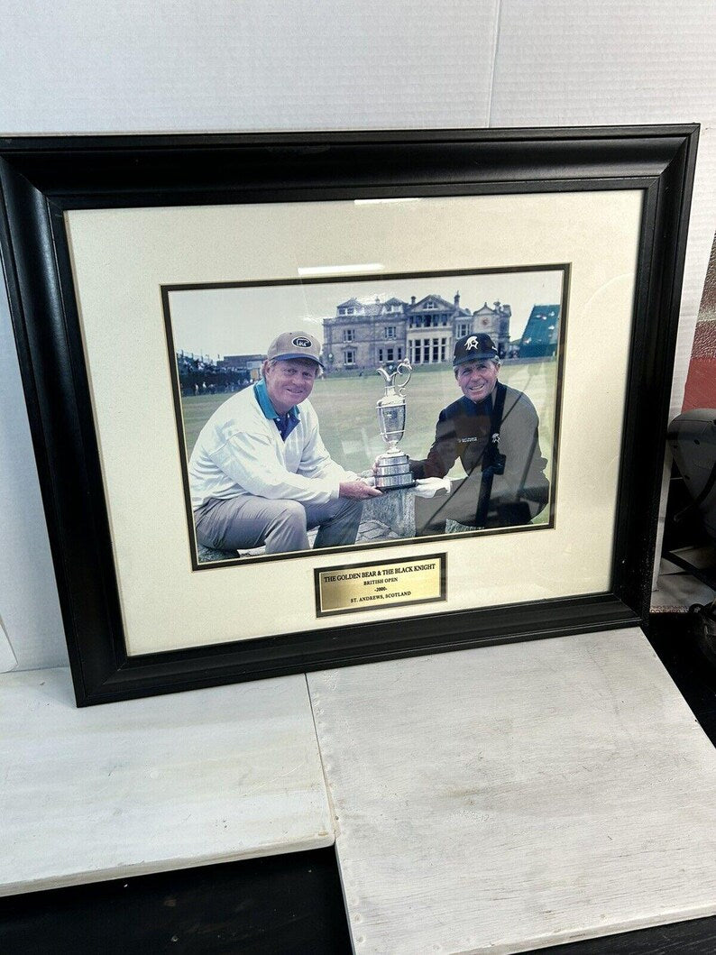 Vintage Jack Nicklaus & Gary Player 2000 British Open Photo, Framed PGA Golf Collectible image 6