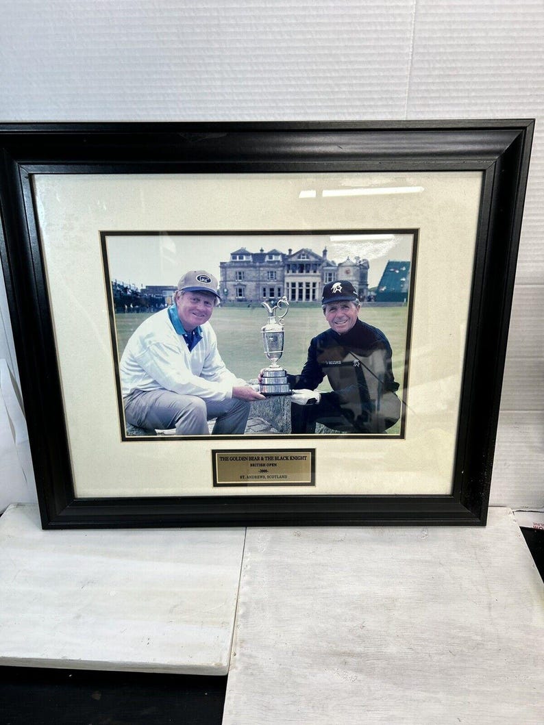 Vintage Jack Nicklaus & Gary Player 2000 British Open Photo, Framed PGA Golf Collectible image 8