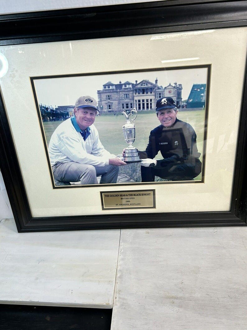 Vintage Jack Nicklaus & Gary Player 2000 British Open Photo, Framed PGA Golf Collectible image 9