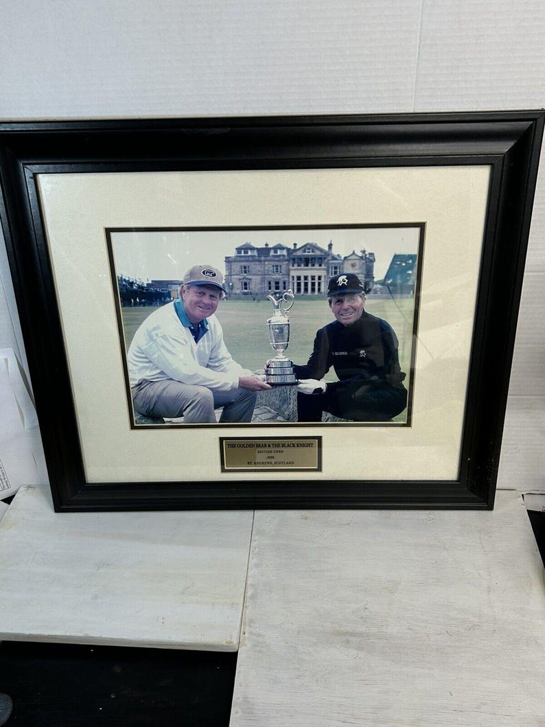 Vintage Jack Nicklaus & Gary Player 2000 British Open Photo, Framed PGA Golf Collectible image 10