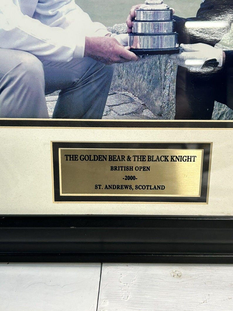 Vintage Jack Nicklaus & Gary Player 2000 British Open Photo, Framed PGA Golf Collectible image 2