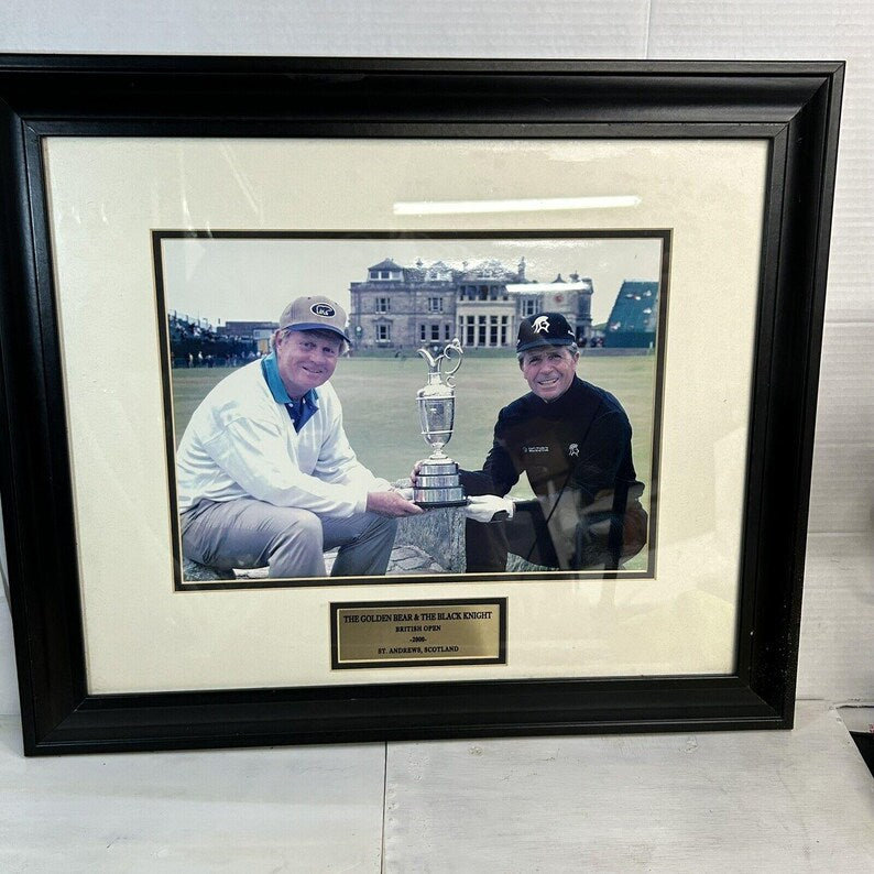 Vintage Jack Nicklaus & Gary Player 2000 British Open Photo, Framed PGA Golf Collectible image 3
