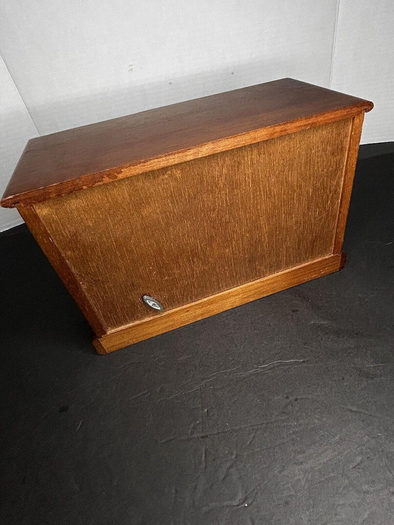 1970s Wooden Music Jewelry Box with 4 Drawers – Vintage Wood Organizer, Mid Century Bedroom Storage image 8