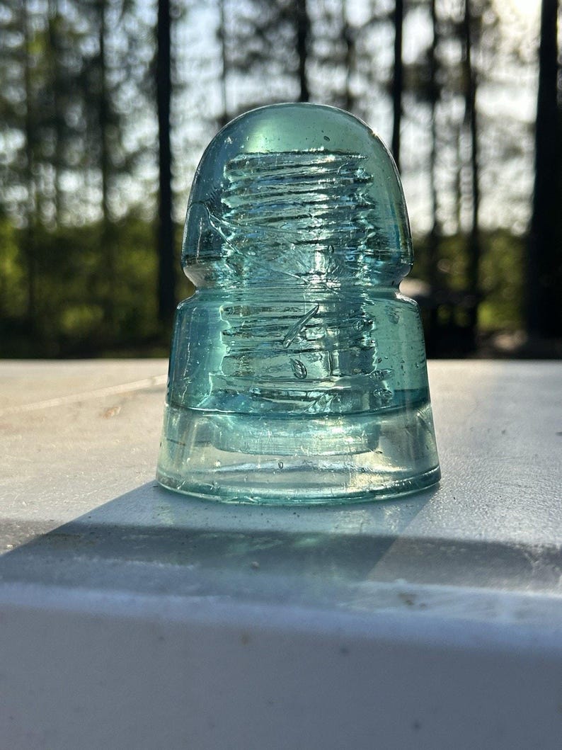 Antique Brookfield Aqua Beehive Insulator CD 145 Bubbles Mold Lines Early 1900s Telegraph Line image 1