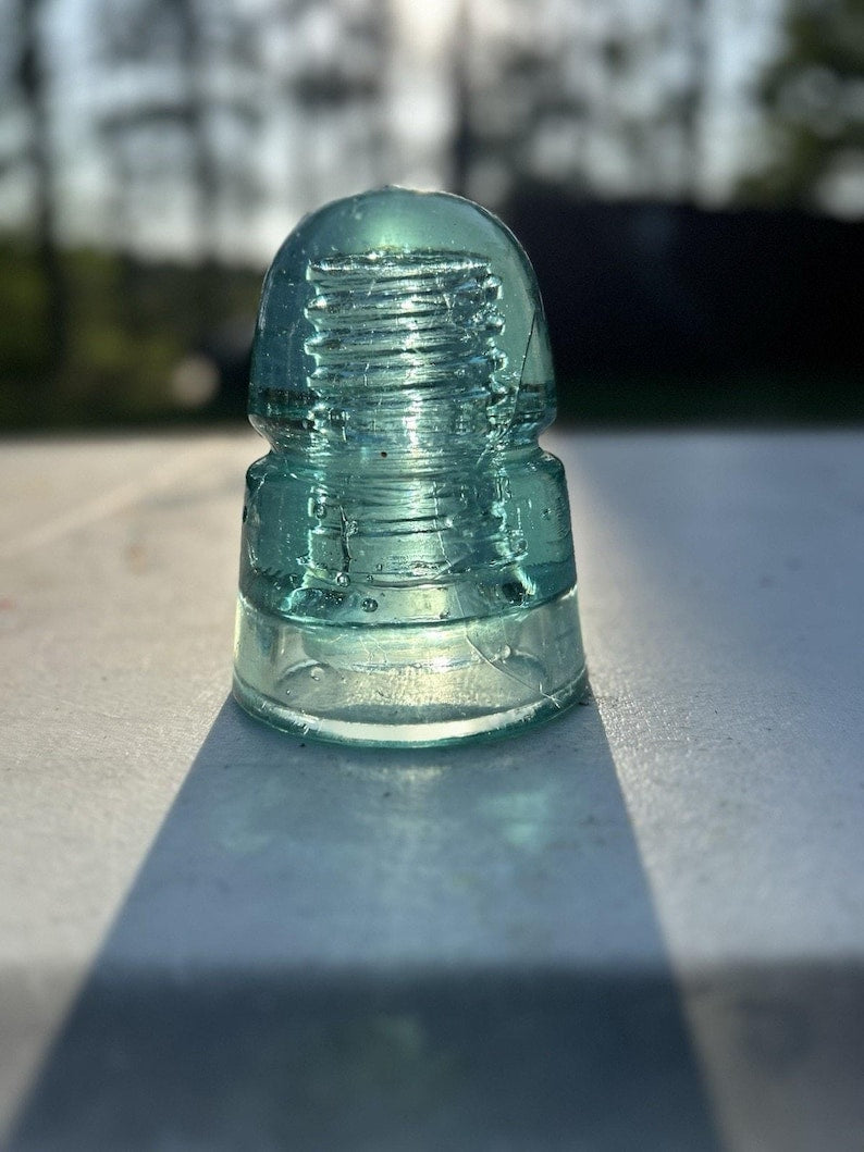 Antique Brookfield Aqua Beehive Insulator CD 145 Bubbles Mold Lines Early 1900s Telegraph Line image 2