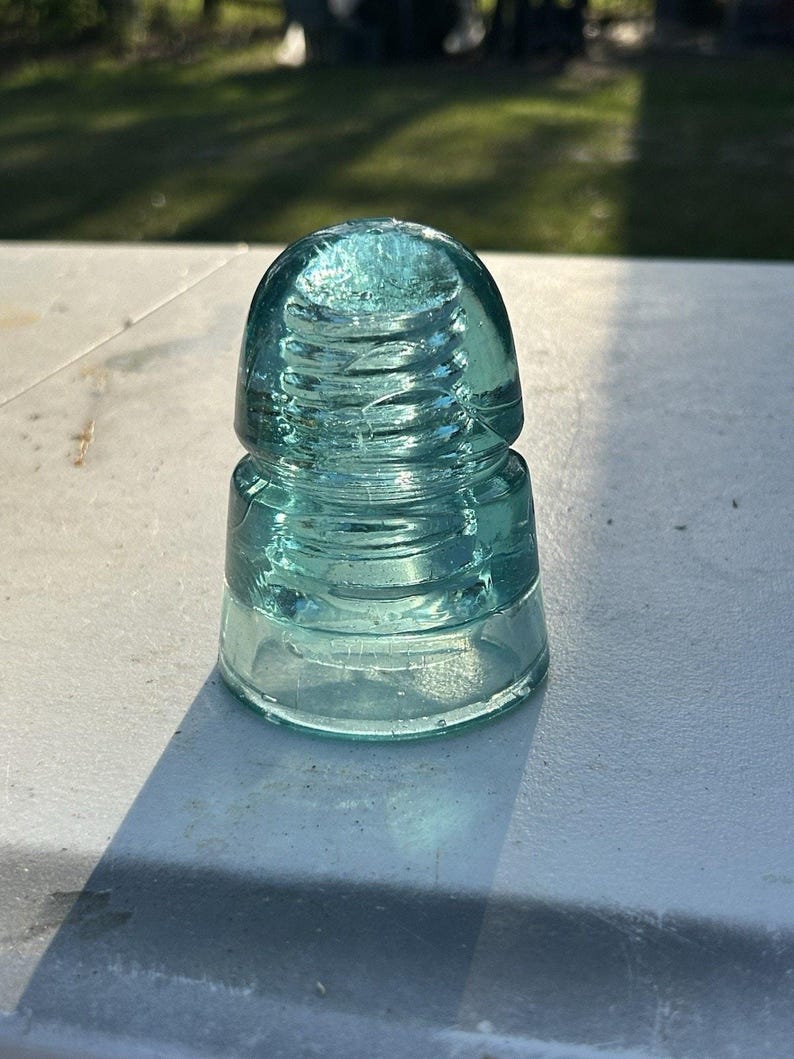 Antique Brookfield Aqua Beehive Insulator CD 145 Bubbles Mold Lines Early 1900s Telegraph Line image 5