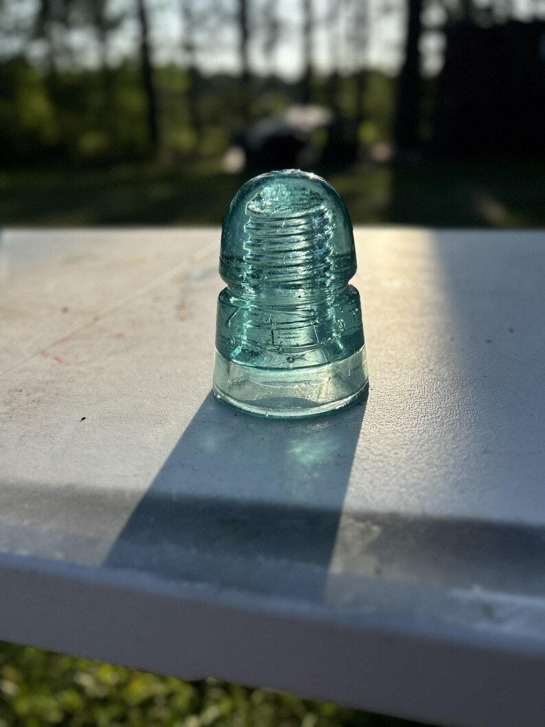 Antique Brookfield Aqua Beehive Insulator CD 145 Bubbles Mold Lines Early 1900s Telegraph Line image 7