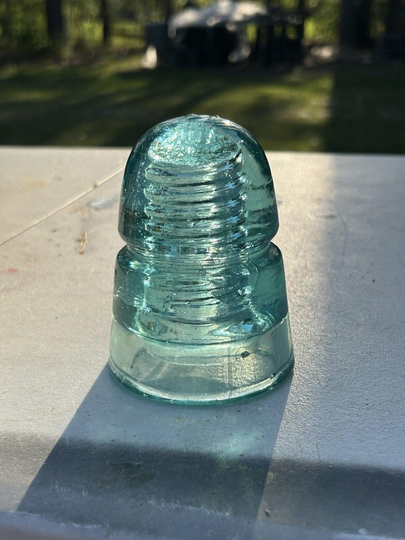 Antique Brookfield Aqua Beehive Insulator CD 145 Bubbles Mold Lines Early 1900s Telegraph Line image 4