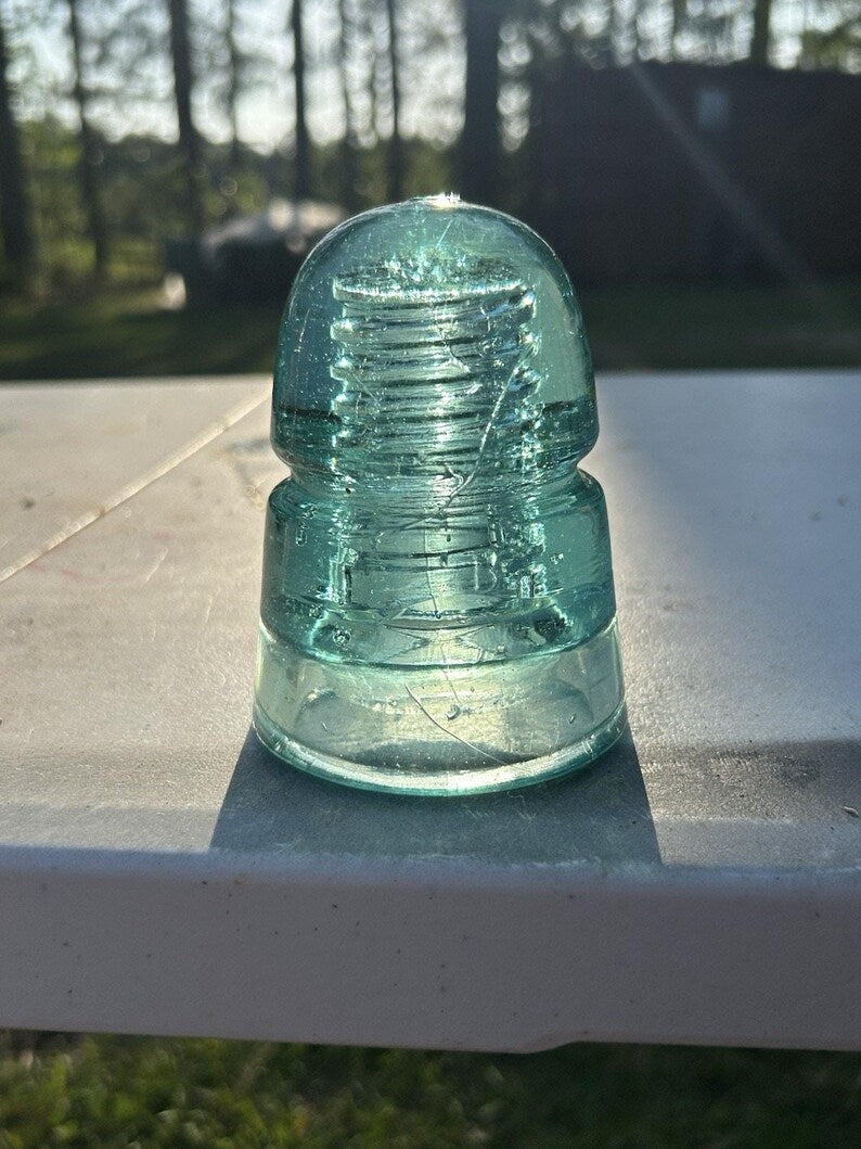 Antique Brookfield Aqua Beehive Insulator CD 145 Bubbles Mold Lines Early 1900s Telegraph Line image 8