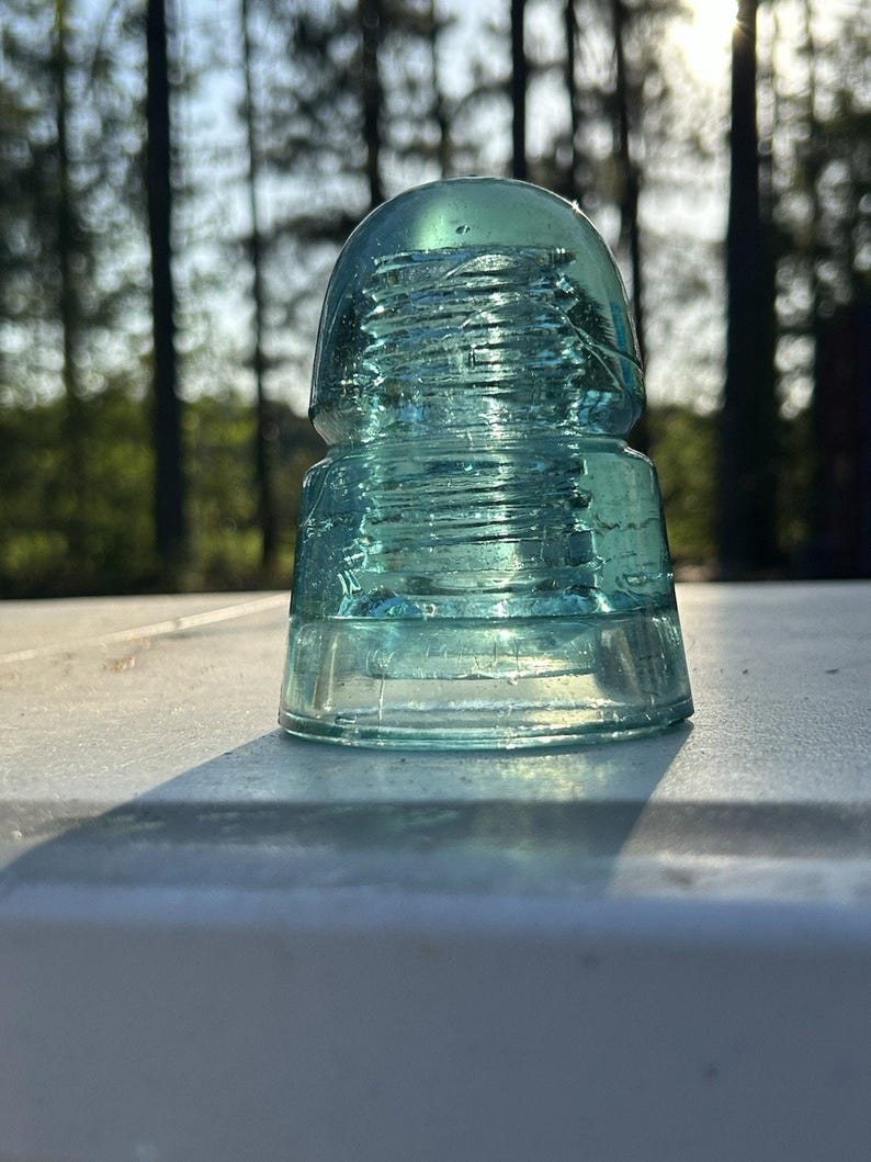 Antique Brookfield Aqua Beehive Insulator CD 145 Bubbles Mold Lines Early 1900s Telegraph Line image 9