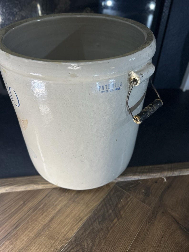 Red Wing 10-Gallon Stoneware Crock, Cobalt '10' & Red Wing Mark, Salt Glaze with Handles image 5