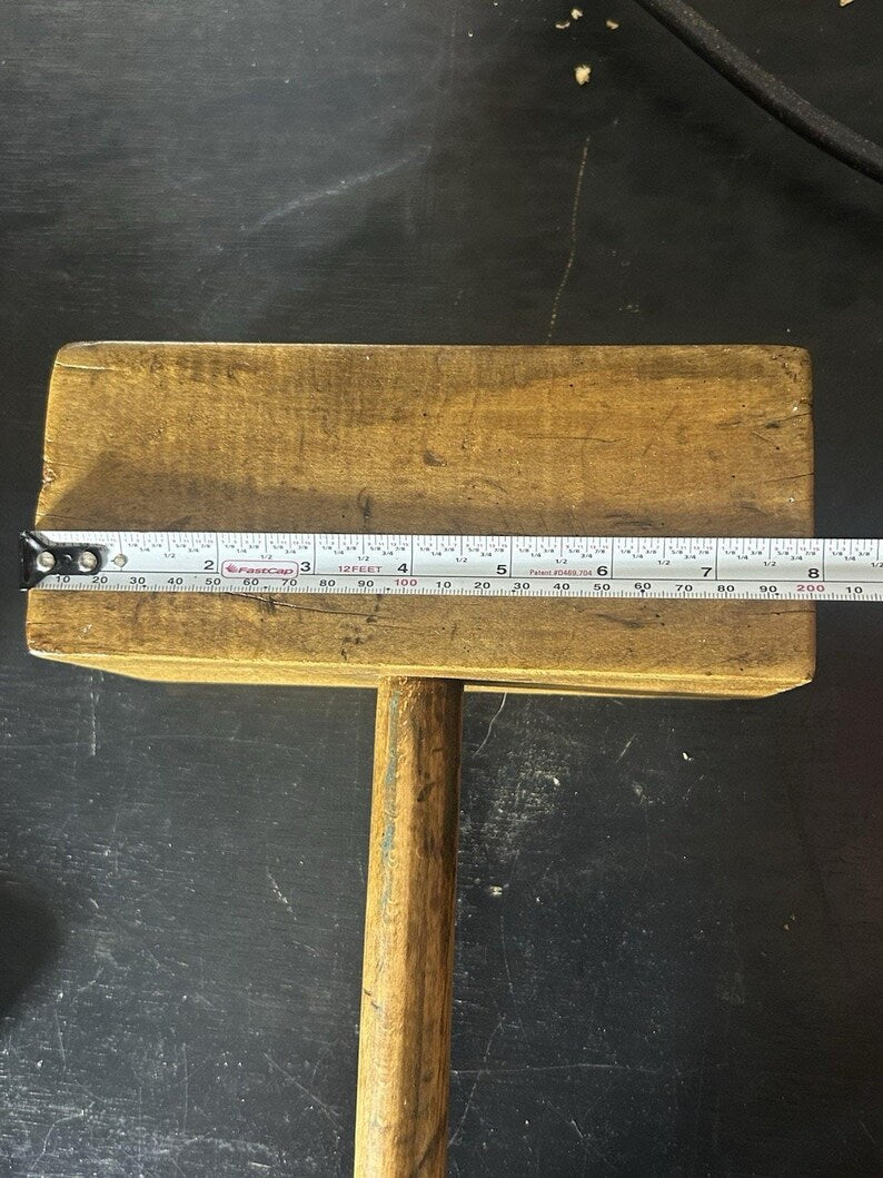 Antique Wooden Carpenter's Mallet, Primitive Joiner's Tool, Early American Woodworking image 5