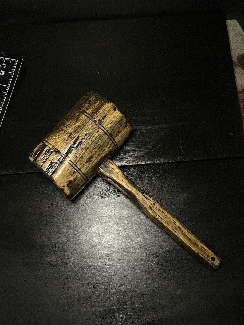 Antique Wooden Carpenter's Mallet | Restored Primitive Joiner Tool image 8