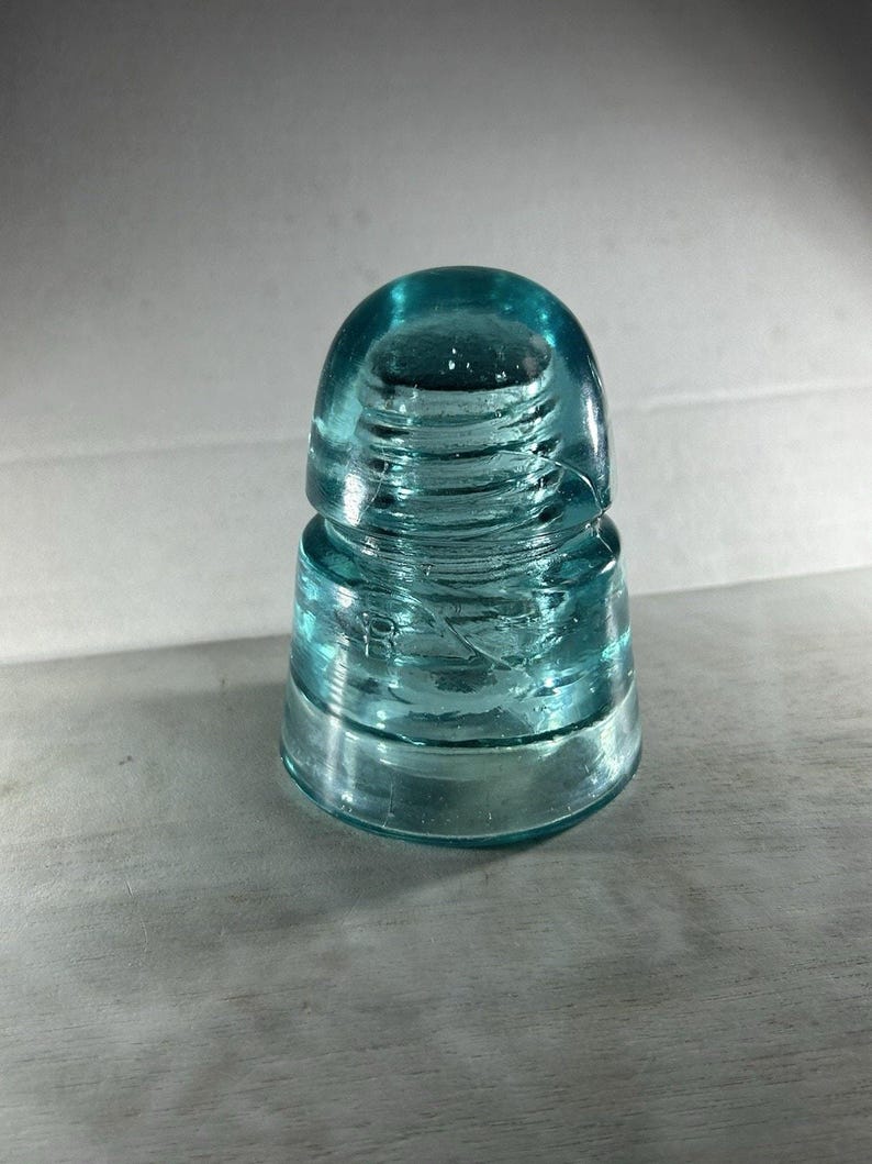 Antique Brookfield CD 145 Ice Blue Insulator Great Clarity Light Aqua Tone 4 Inch c.1895-1915 image 8